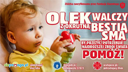 plakat nawołujący do pomocy choremu Olkowi